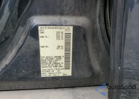 2015 Nissan Altima 2.5 z USA, uszkodzony, nr VIN 1N4AL3AP7FC283549